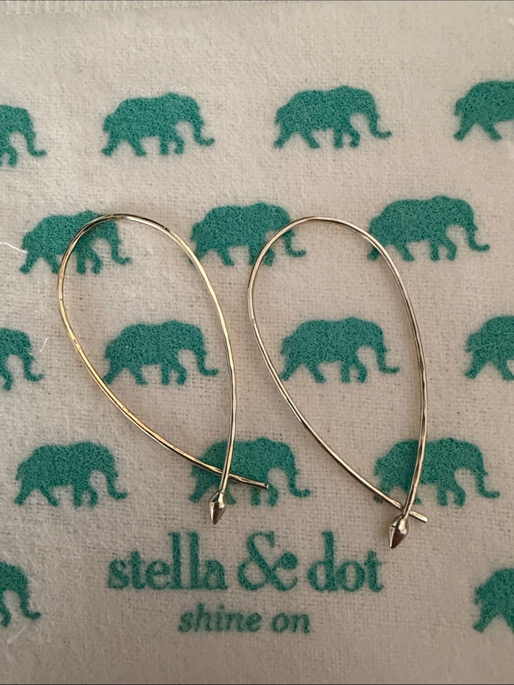 Stella & Dot Gold Teardrop Hoop Earrings with Arrow Ends
